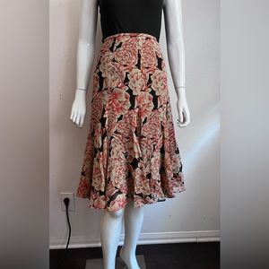 Jones New York Silk Midi Skirt size